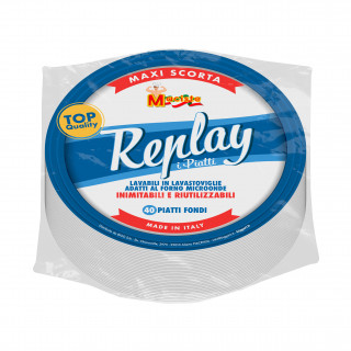 REPLAY PIATTI FONDI RIUTILIZZABILI 40 PZ